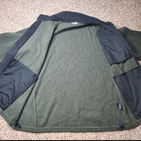 SmartWool Mens Wool Blend Sweater Jacket Size Large Full Zip Green Warm - Picture 7 of 14